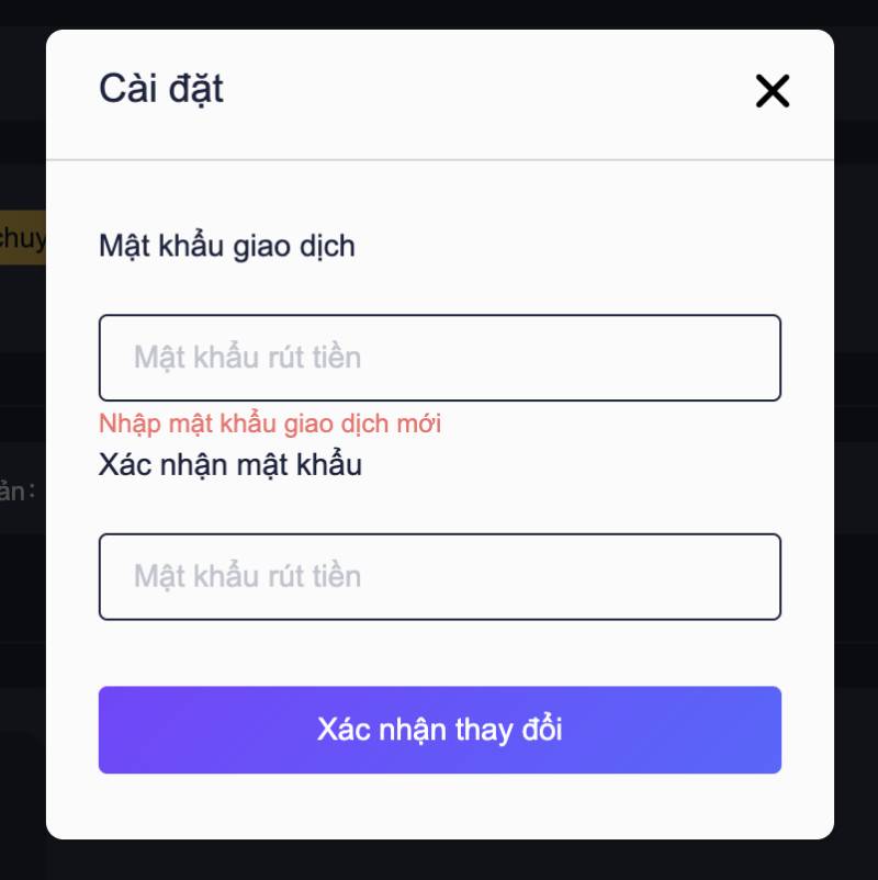 Cách thiết lập & đổi mật khẩu giao dịch
