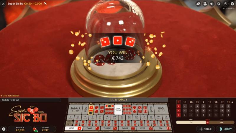 Hệ số nhân ngẫu nhiên trong Super Sicbo