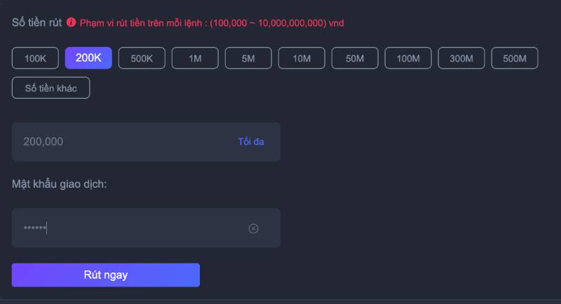 Su dung tai khoan ngan hang de rut tien