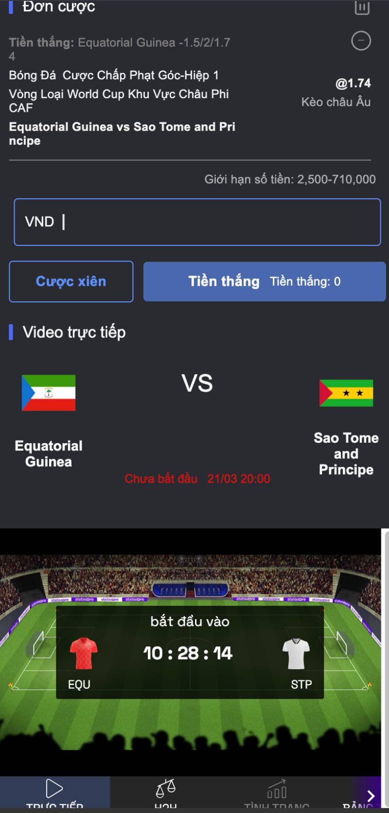 Ưu tiên kèo góc hiệp 1